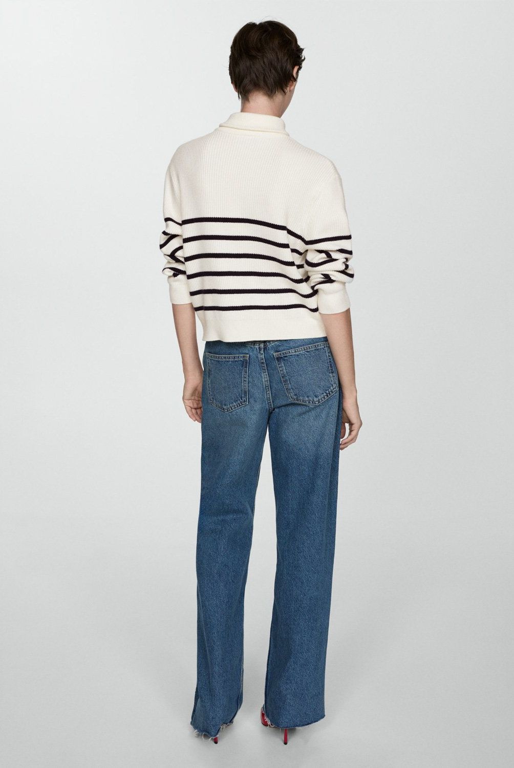MANGO - Sweater Rayas Cremallera Mujer Mango