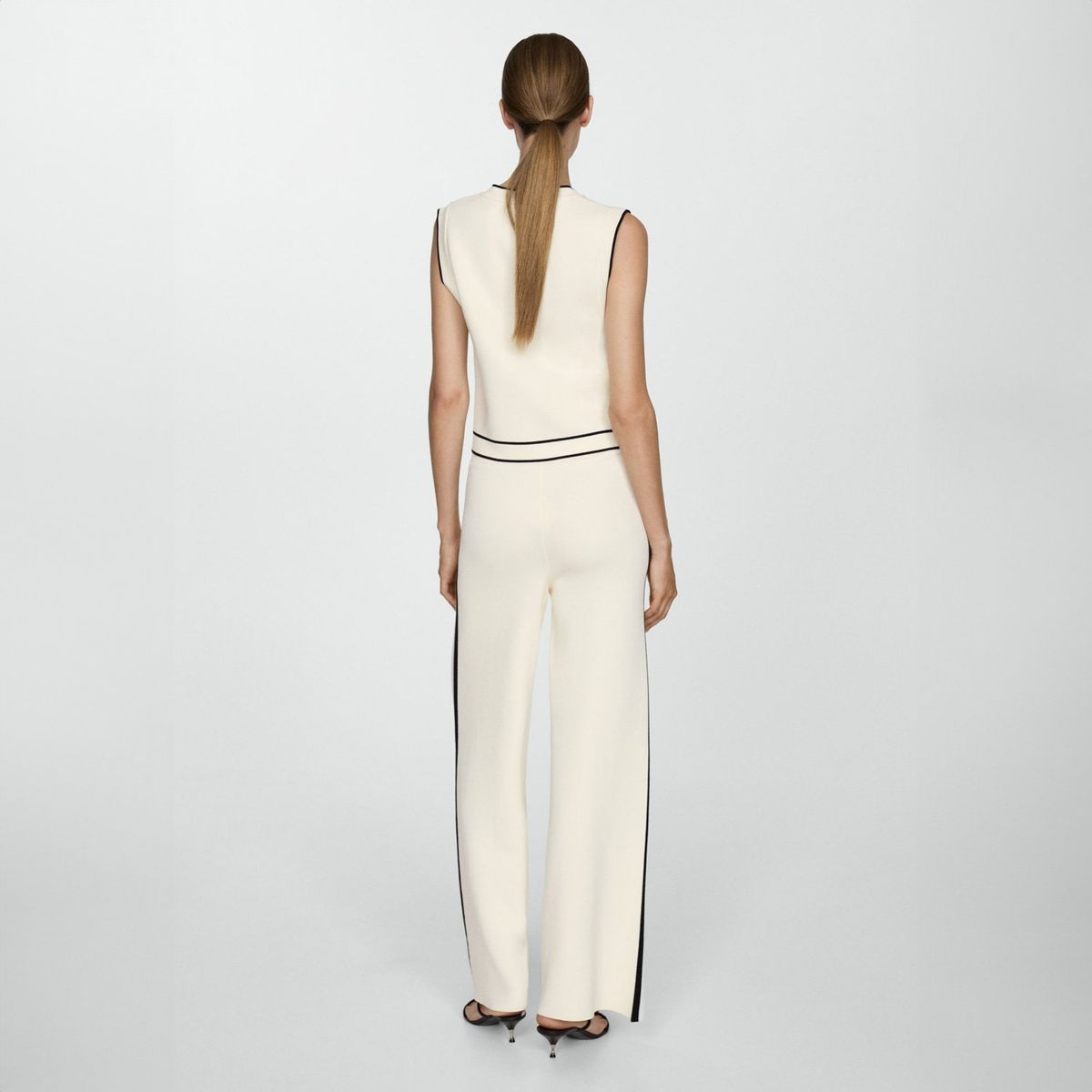 MANGO - Chaleco Punto Ribetes En Contraste Mujer Mango