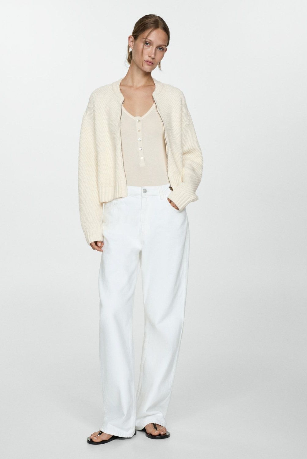 MANGO - Chaqueta Punto Cremallera Mujer Mango