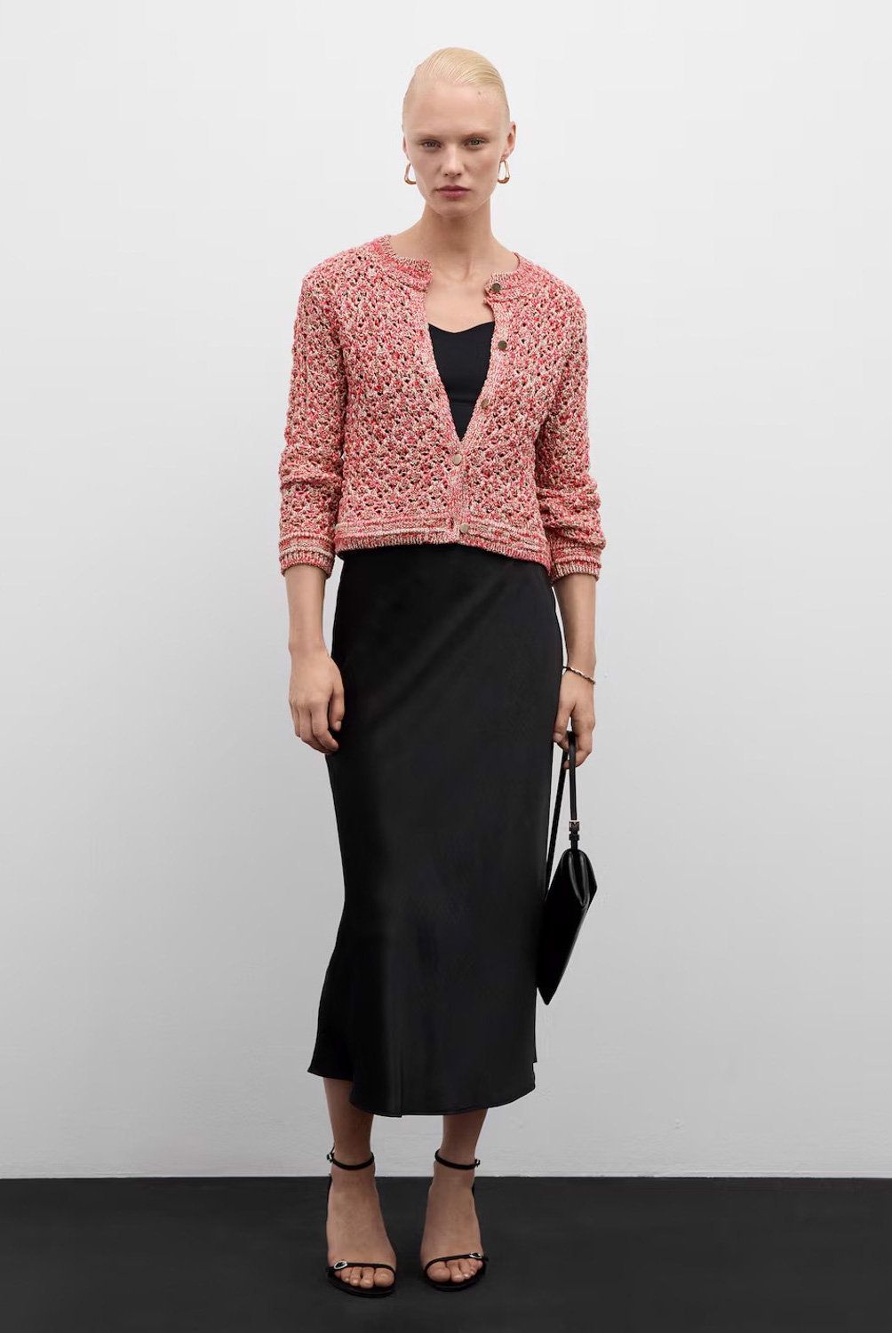 MANGO - Chaqueta Calado Jaspeado Lúrex Mujer Mango