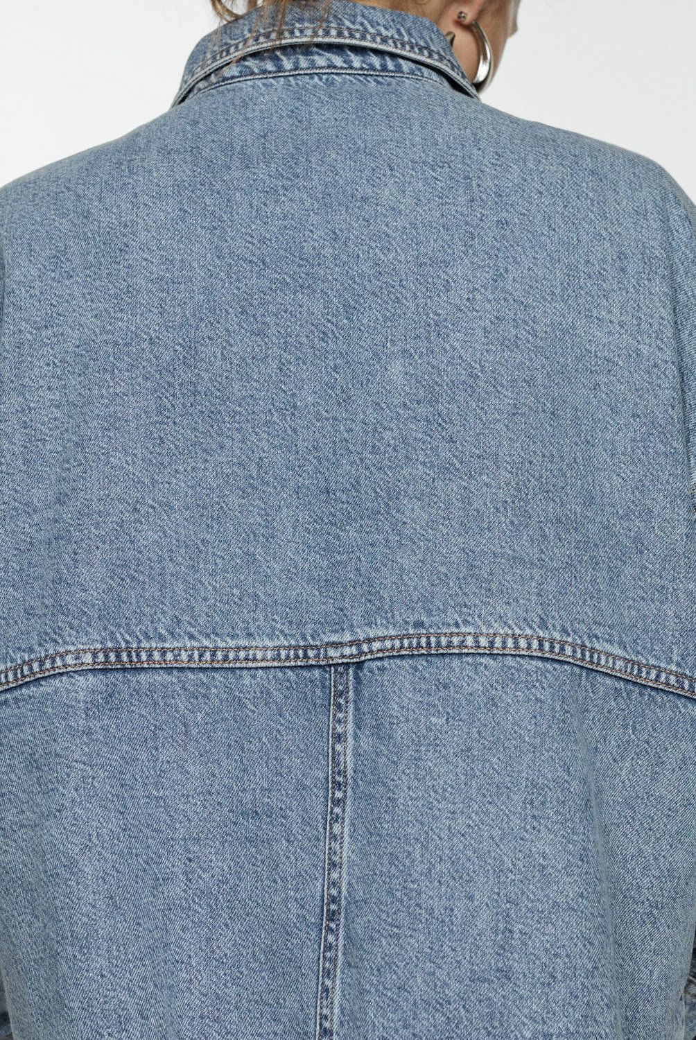 MANGO - Chaqueta Vaquera Bajo Deshilachado Mujer Mango