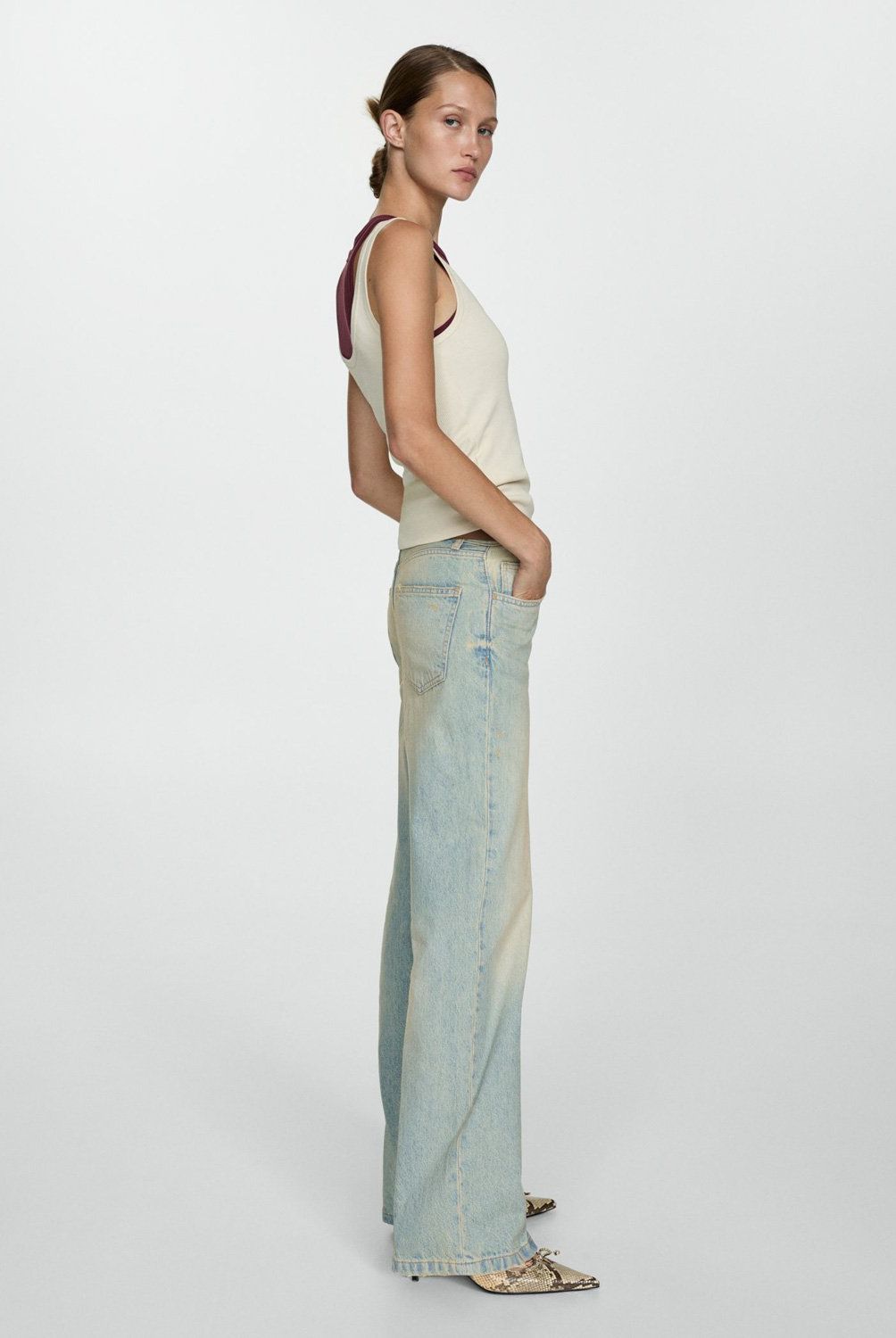 MANGO - Jeans Recto Mira Tiro Medio Mujer Mango