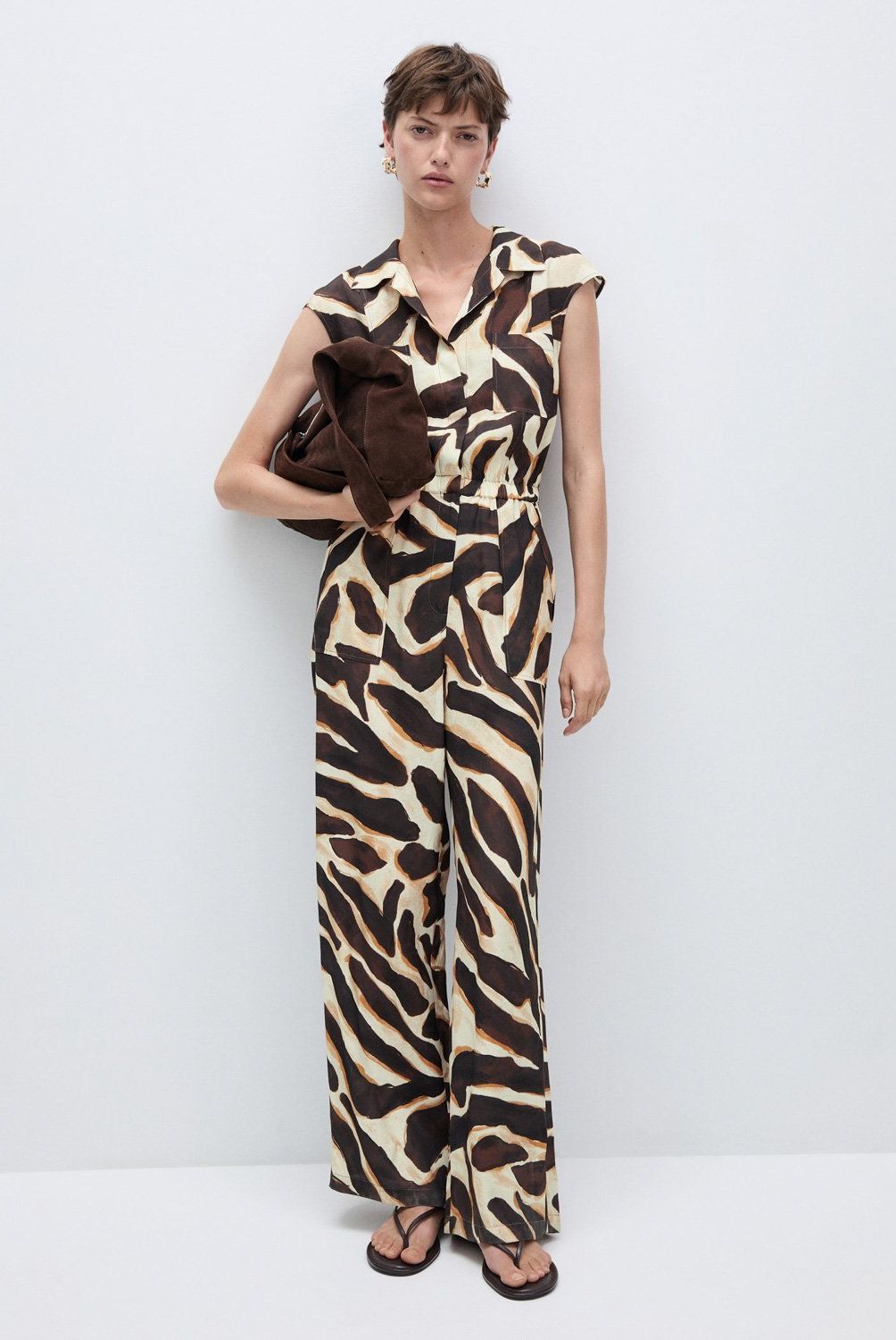 MANGO - Enterito Bolsillos Animal Print Mujer Mango