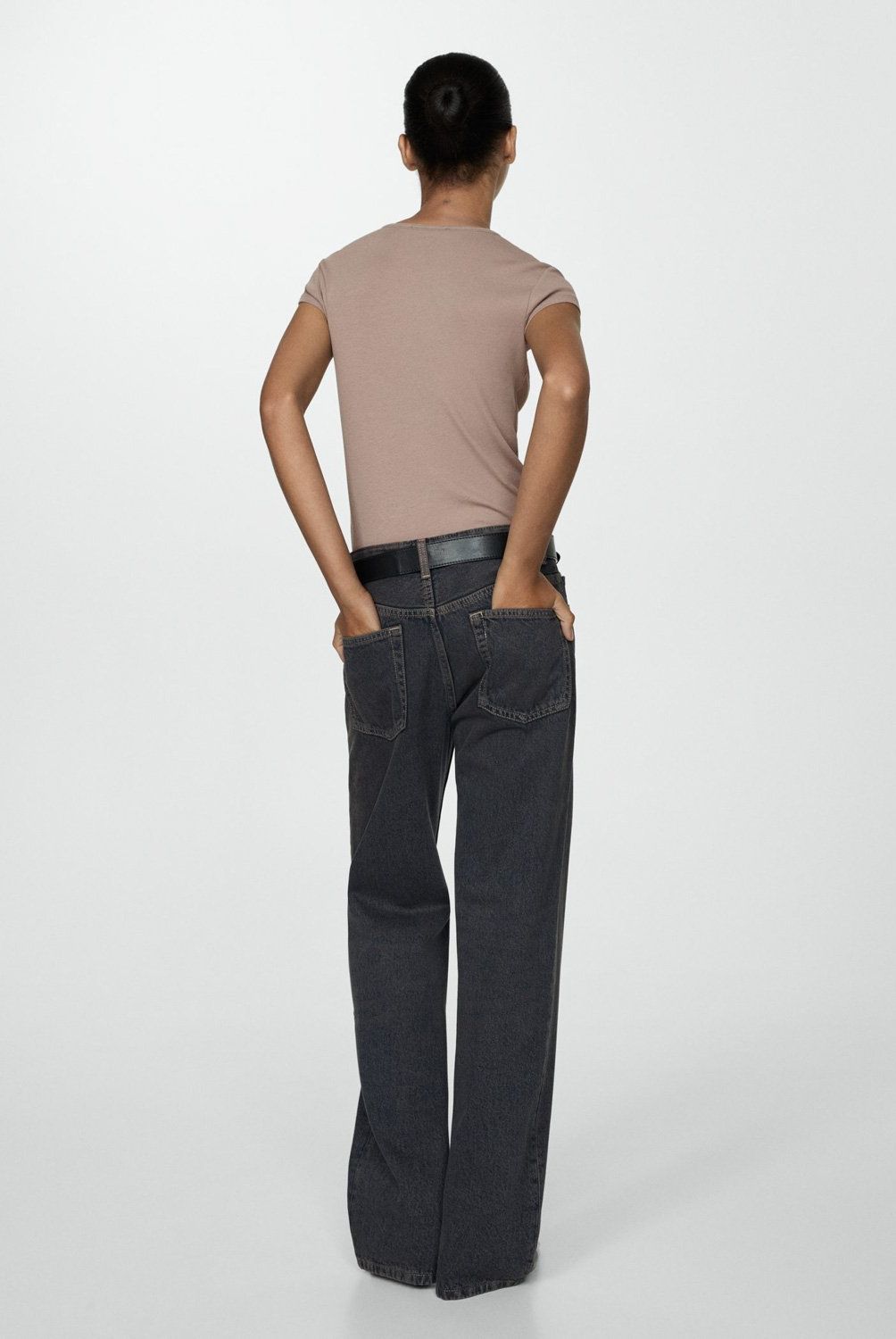 MANGO - Polera Manga Corta Punto Mujer Mango