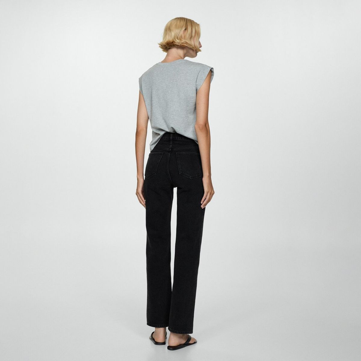 MANGO - Jeans Straight Tiro Medio Mujer Mango