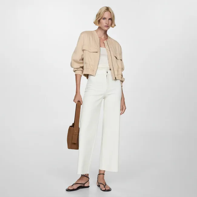 MANGO - Jeans Catherin Culotte Tiro Alto Mujer Mango