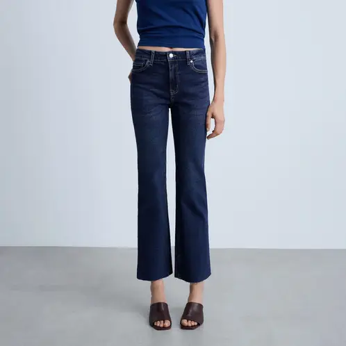MANGO - Jeans Sienna Tiro Alto Flare Crop Mujer