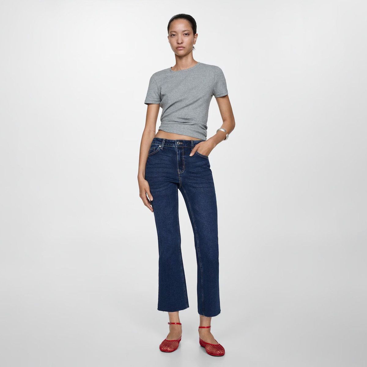 MANGO - Jeans Flare Tiro Alto Mujer Mango