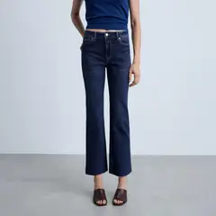 MANGO - Jeans Sienna Tiro Alto Flare Crop Mujer