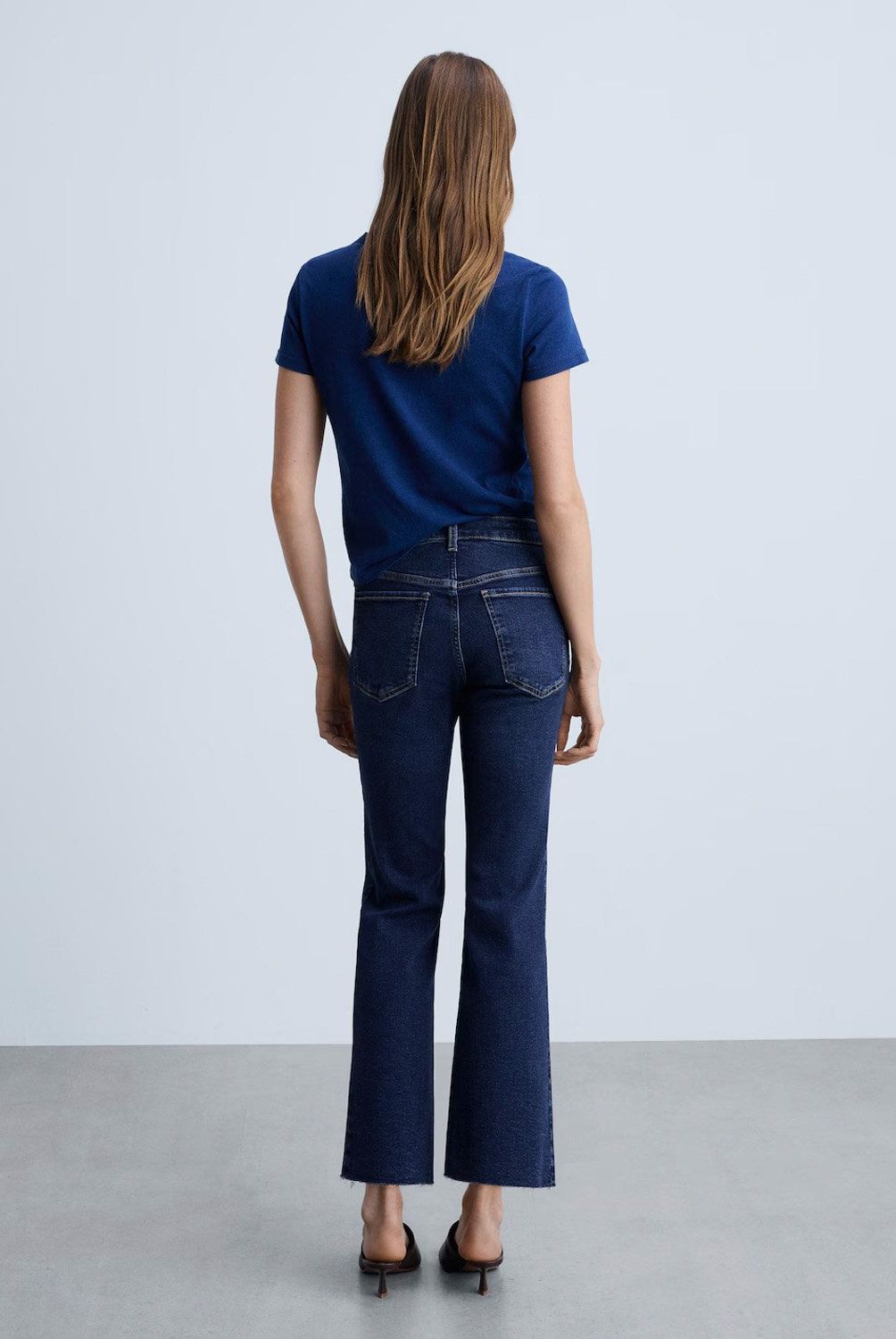 MANGO - Jeans Sienna Tiro Alto Flare Crop Mujer Mango
