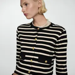 MANGO - Cárdigan Rayas Botones Mujer