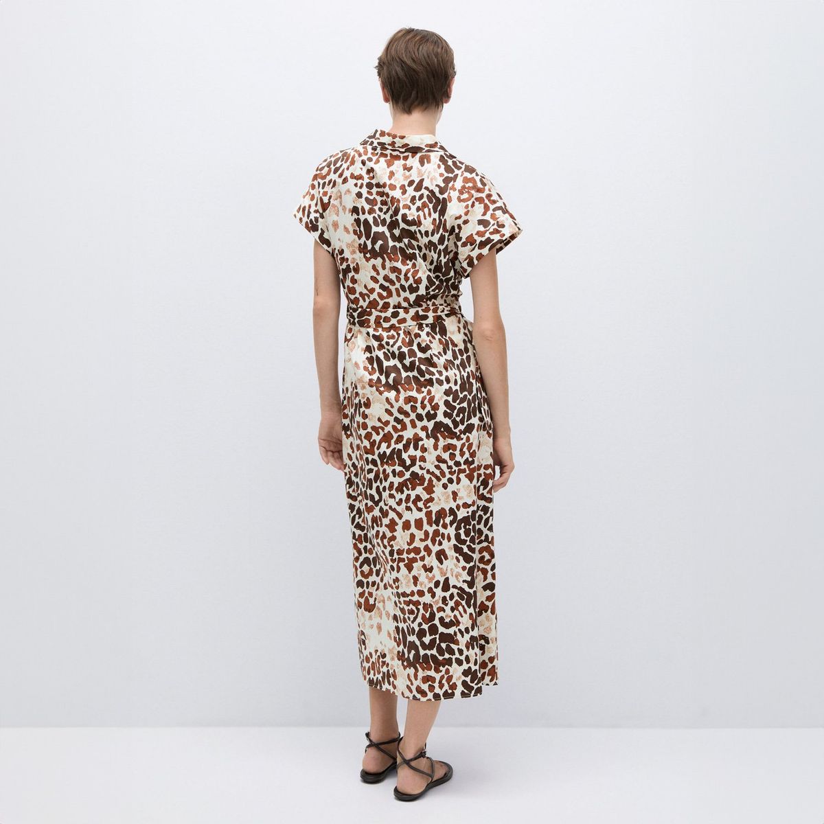 MANGO - Vestido Animal Print Lazo Mujer Mango
