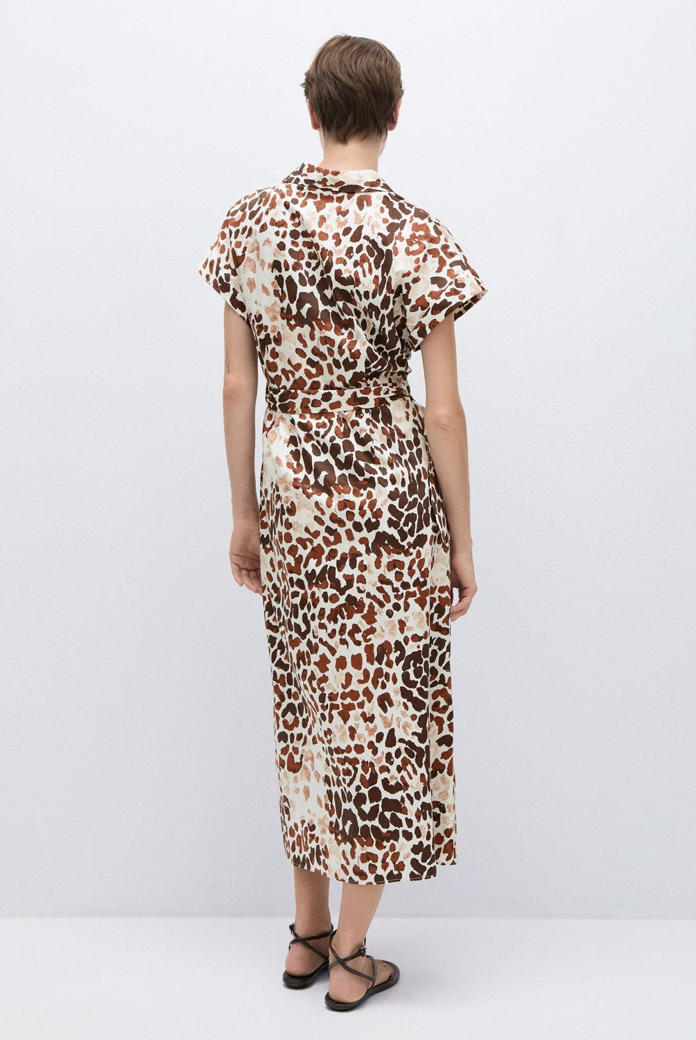 MANGO - Vestido Animal Print Lazo Mujer Mango
