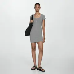 MANGO - Vestido Punto Entallado Mujer