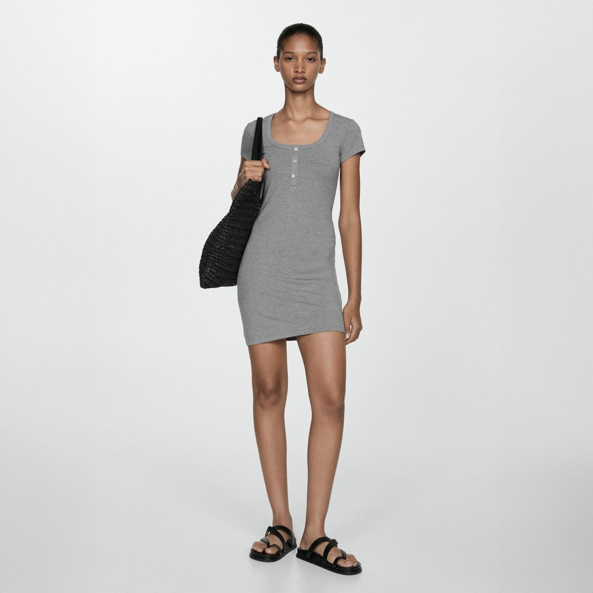 MANGO - Vestido Punto Entallado Mujer Mango