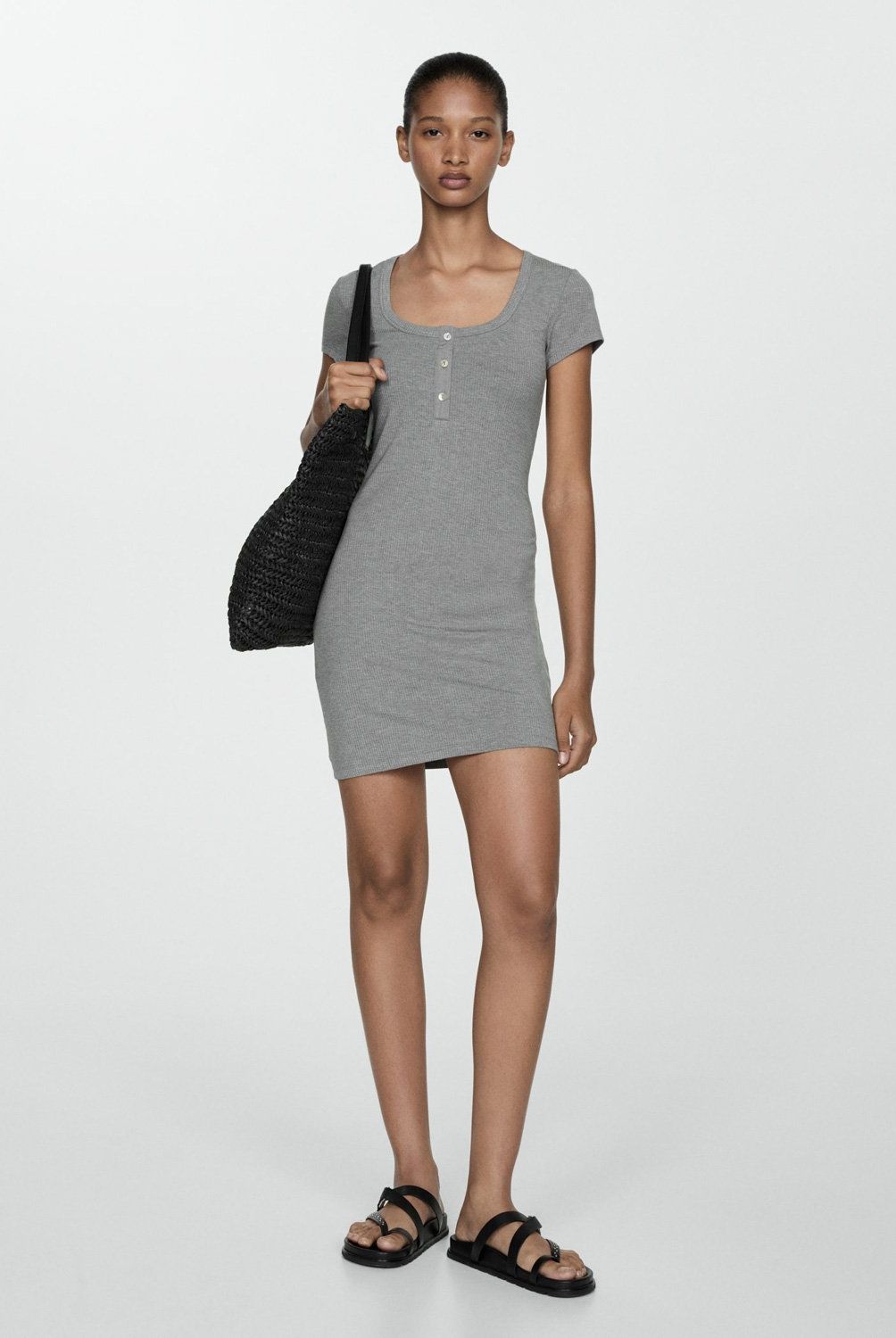 MANGO - Vestido Punto Entallado Mujer Mango