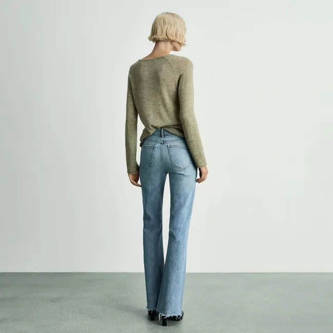 MANGO - Jeans Fiona Tiro Medio Flare Mujer Mango