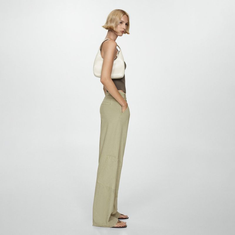 MANGO - Pantalón Lyocell Cordón Ajustable Mujer Mango