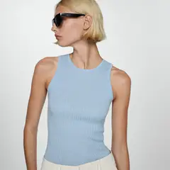 MANGO - Top Punto Canalé Mujer