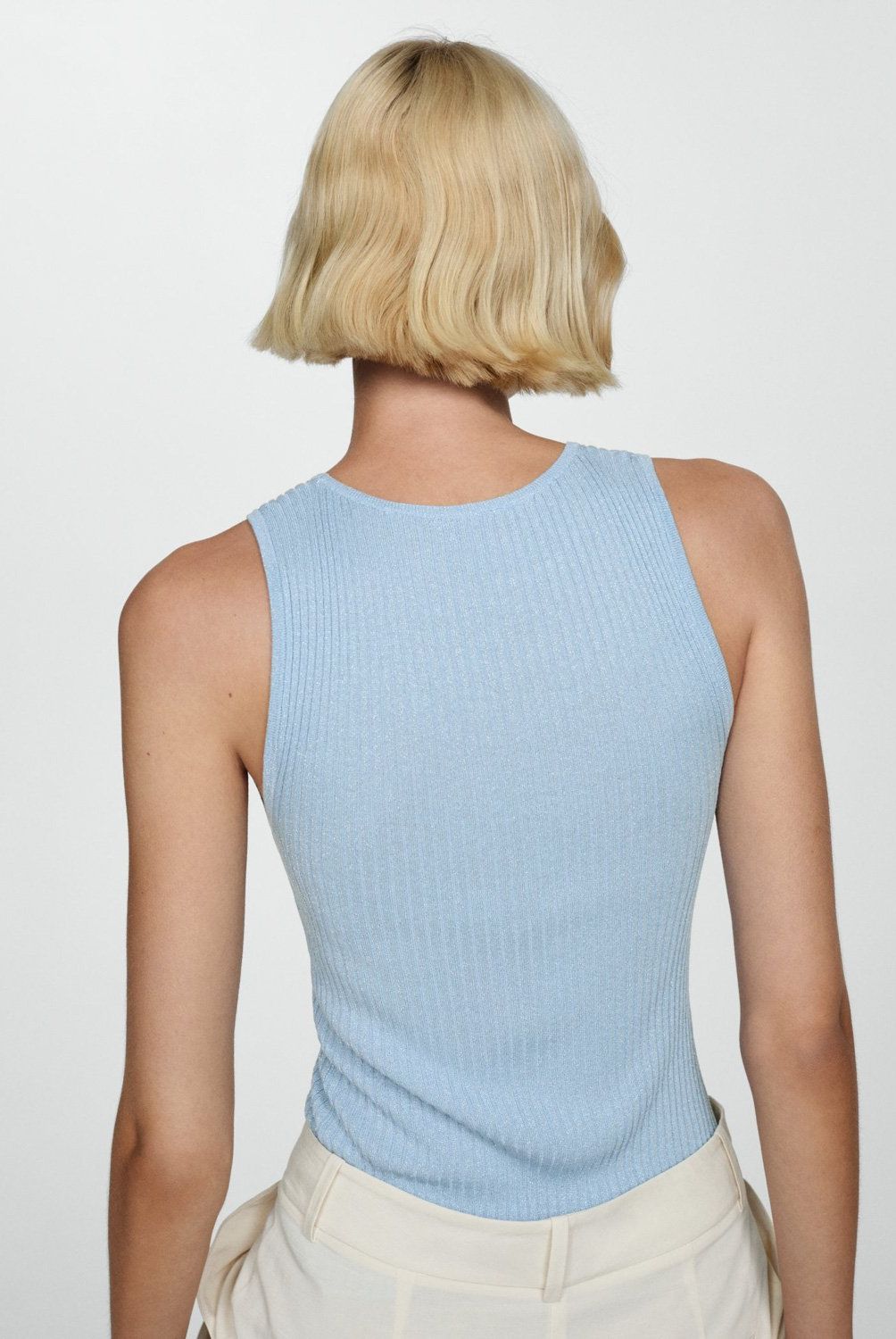 MANGO - Top Punto Canalé Mujer Mango