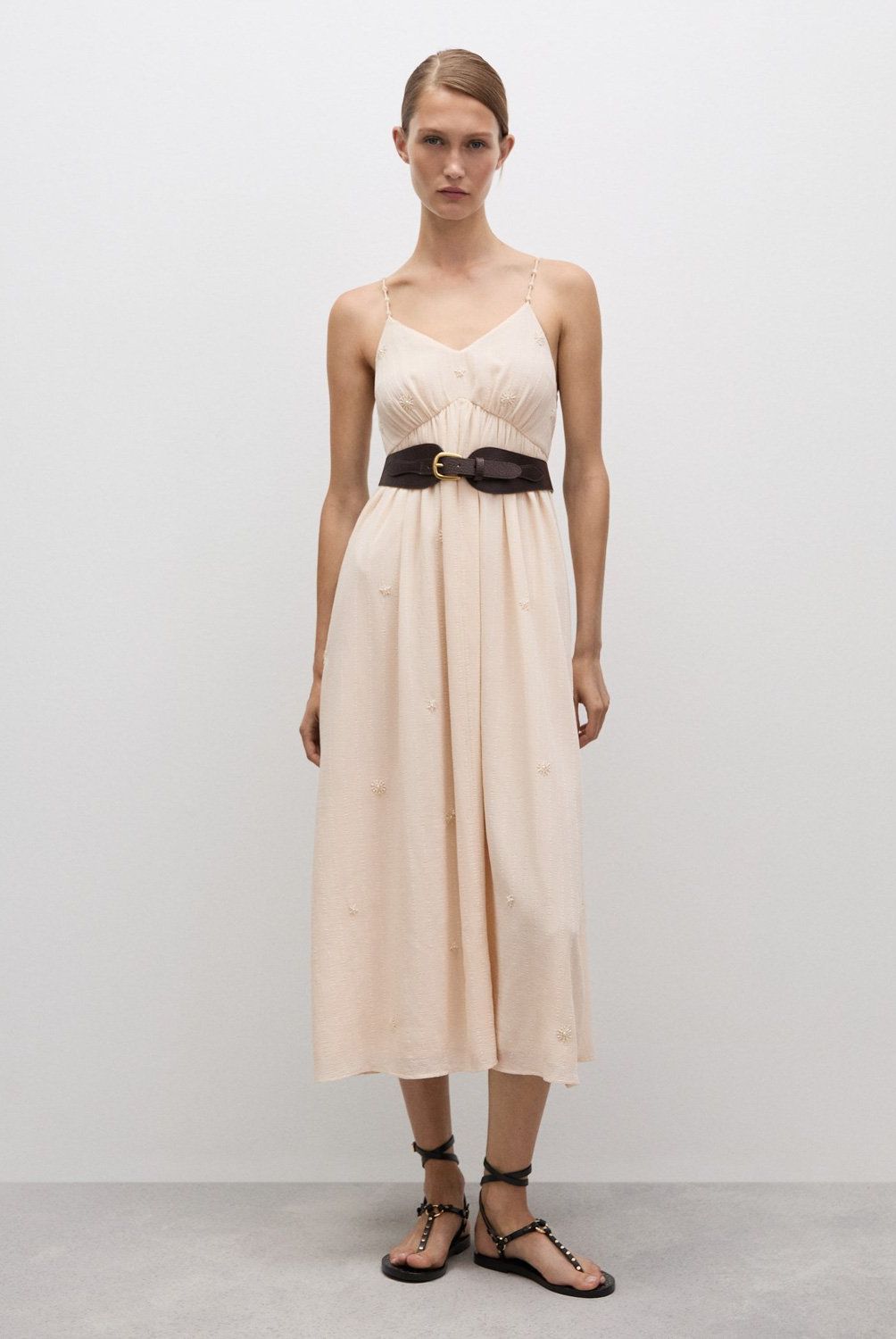 MANGO - Vestido Tirantes Abalorios Mujer Mango