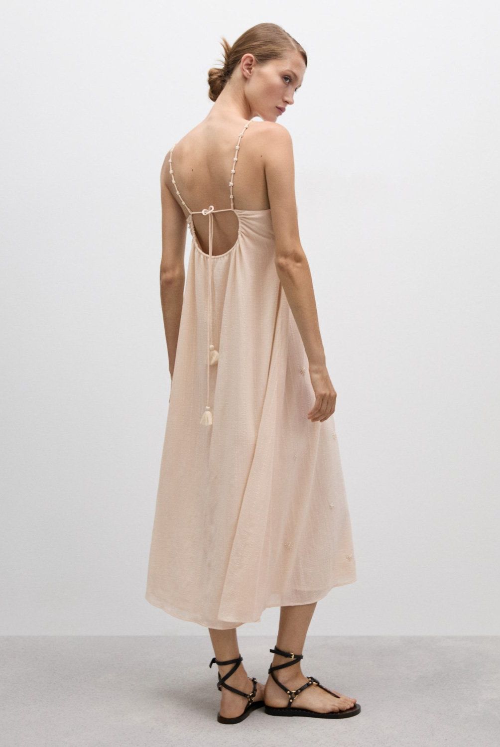 MANGO - Vestido Tirantes Abalorios Mujer Mango