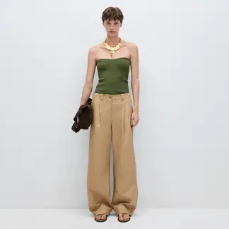 MANGO - Pantalón Pinzas Wideleg Mujer