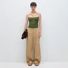 MANGO - Pantalón Pinzas Wideleg Mujer