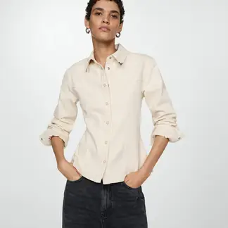 MANGO - Blusa Vaquera Entallada Mujer