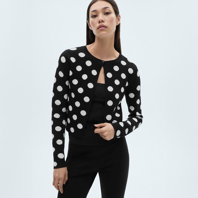 MANGO - Cárdigan Punto Lunares Mujer Mango