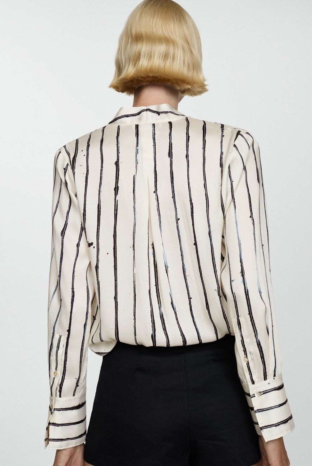 MANGO - Blusa Cruzada Rayas Mujer Mango