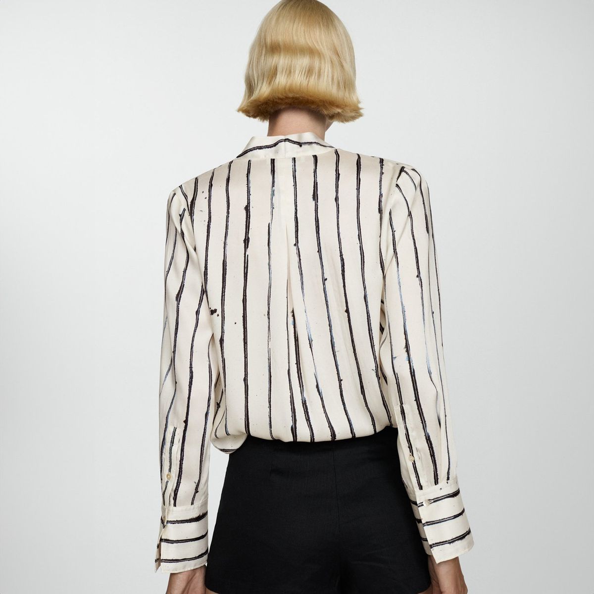 MANGO - Blusa Cruzada Rayas Mujer Mango