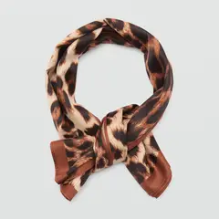 MANGO - Pañuelo Estampado Leopardo Mujer