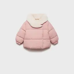 MANGO KIDS - Parka Acolchado Cuello Pelo Bebé Niña