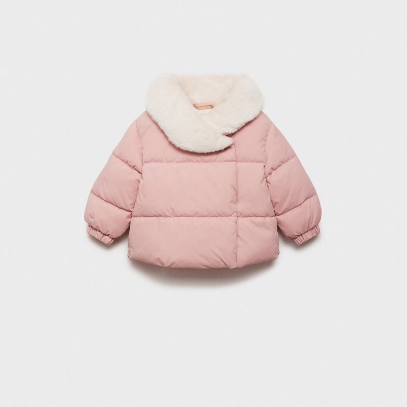 MANGO KIDS - Parka Acolchado Cuello Pelo Bebé Niña Mango Kids