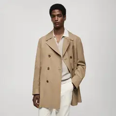 MANGO MAN - Gabardina Corta Algodón Hombre