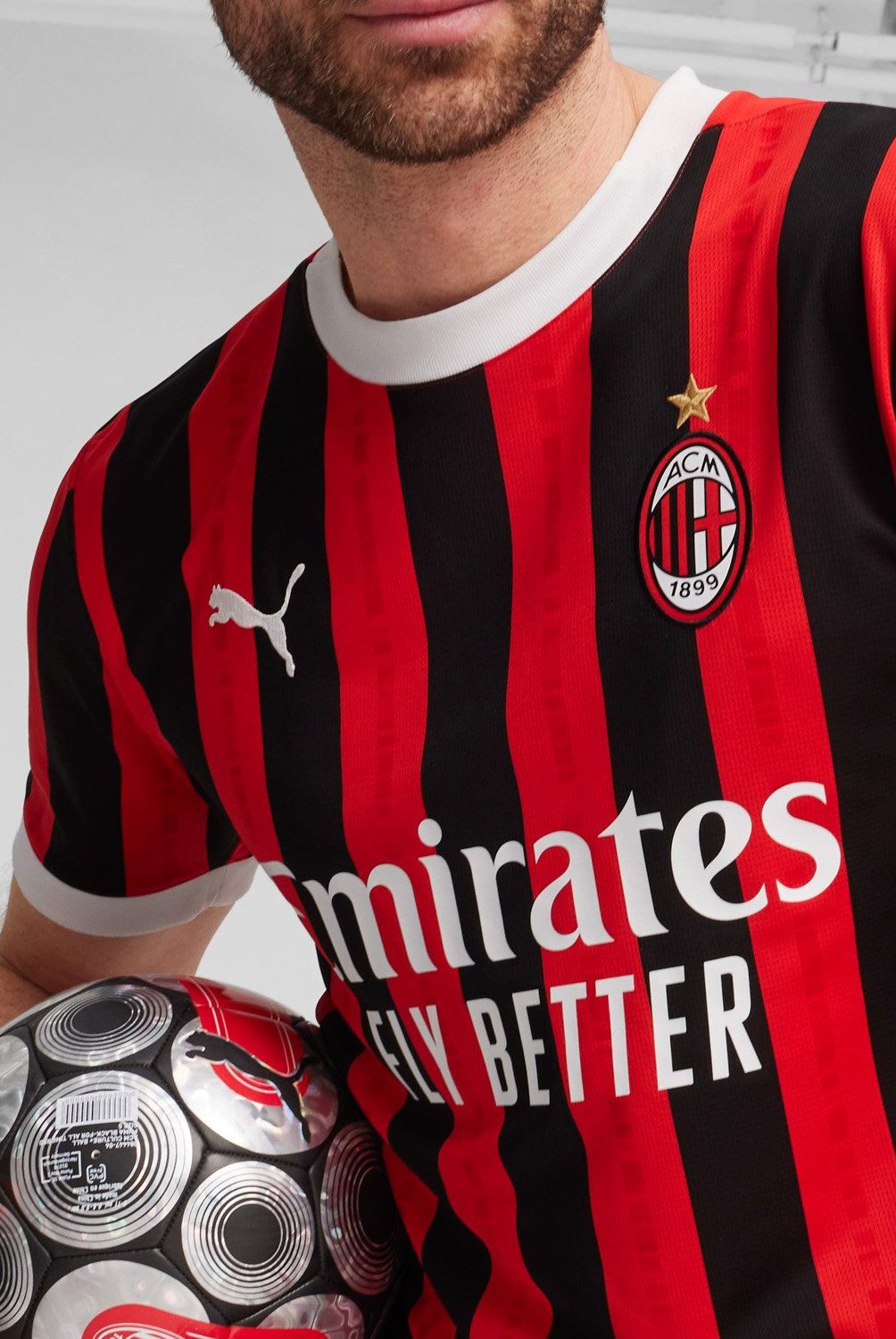 PUMA - Camiseta Local Réplica Ac Milan Hombre Puma