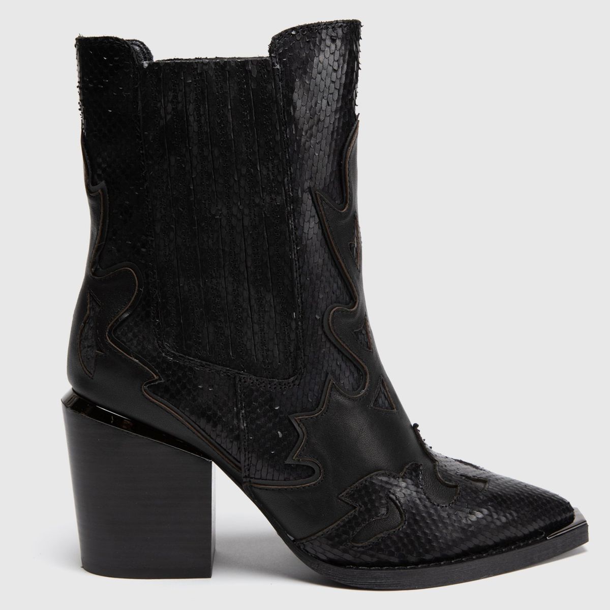 ALMA EN PENA - Botín Vaquero Mujer Cuero Negro Alma En Pena