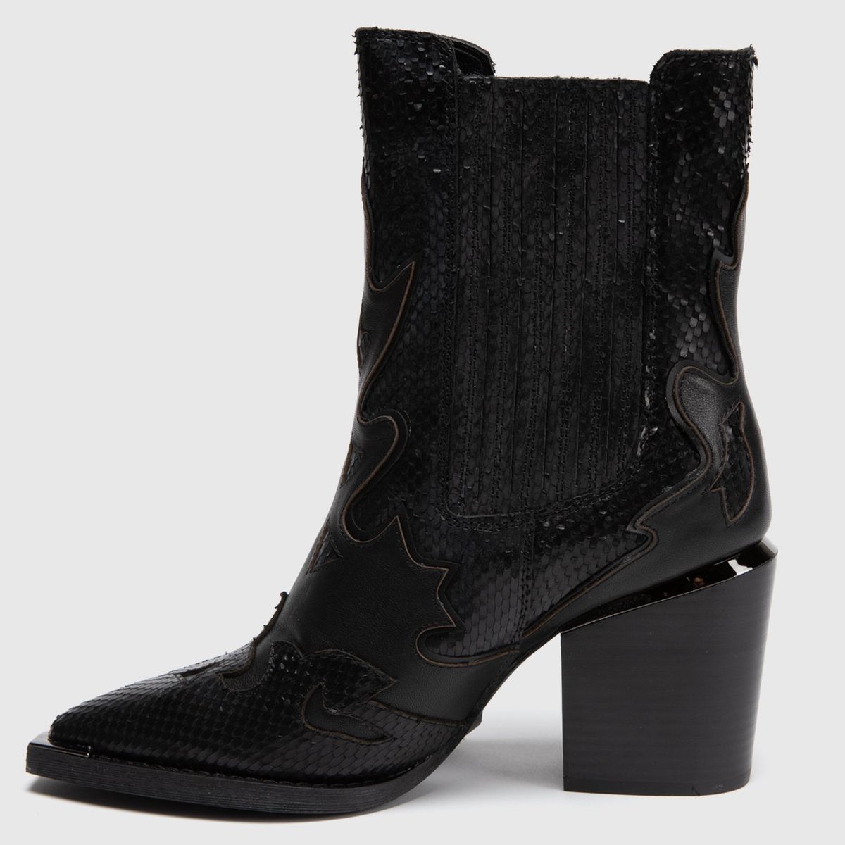 ALMA EN PENA - Botín Vaquero Mujer Cuero Negro Alma En Pena