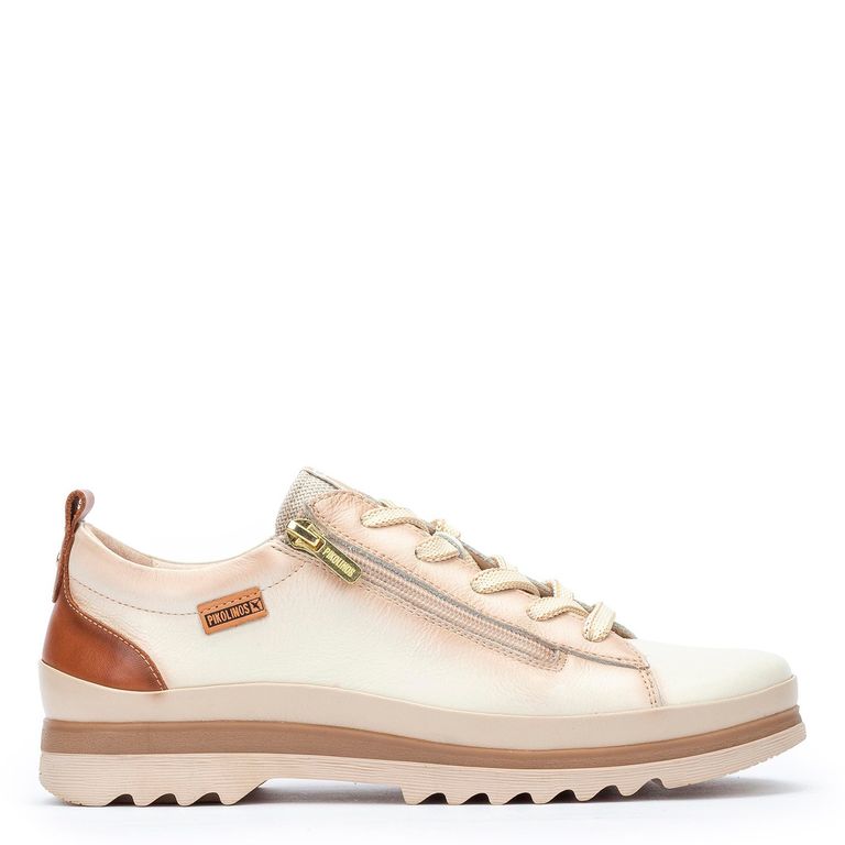 Zapatilla Urbana Mujer Cuero Beige