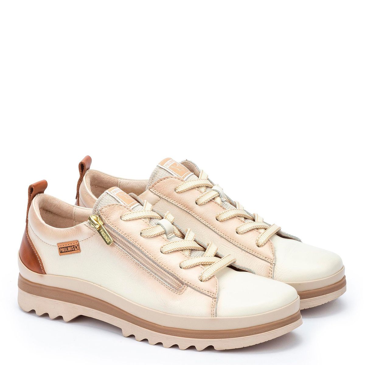PIKOLINOS - Zapatilla Urbana Mujer Cuero Beige Pikolinos