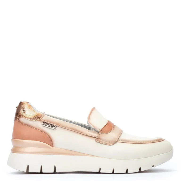 PIKOLINOS Mocasín Mujer Cuero Beige