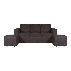 JDO & DESIGN - Sofá 3 Cuerpos Nize 2 Pouf Felpa