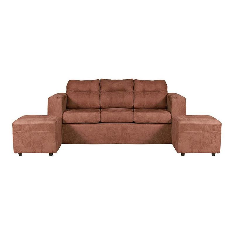 JDO & DESIGN - Sofá 3 Cuerpos Nize 2 Pouf Felpa Jdo & Design