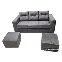 Sofá 3 Cuerpos Nize 2 Pouf Felpa