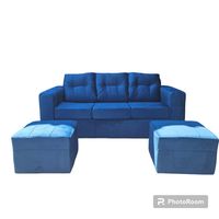 Sofá 3 Cuerpos Nize 2 Pouf Felpa