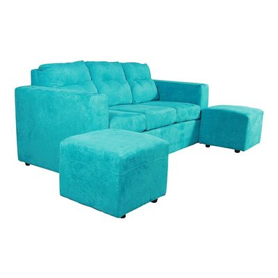 Imagen 2 del producto Sofá 3 Cuerpos Nize 2 Pouf Felpa