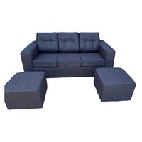 Sofá 3 Cuerpos Nize 2 Pouf Tela