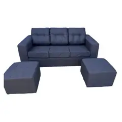 JDO & DESIGN - Sofá 3 Cuerpos Nize 2 Pouf Tela