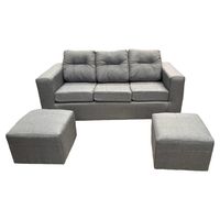 Sofá 3 Cuerpos Nize 2 Pouf Tela